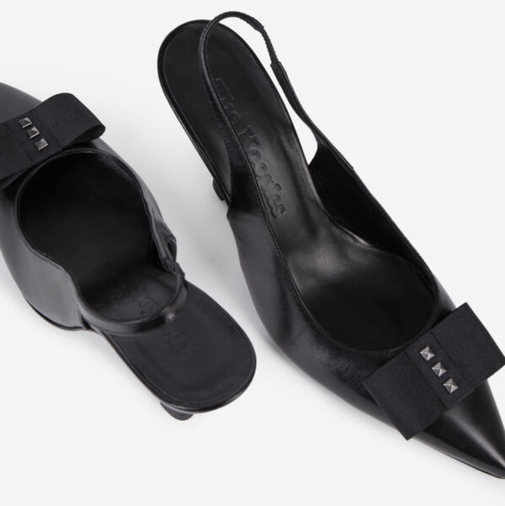 The KOOPLES Black leather slingback pumps 39